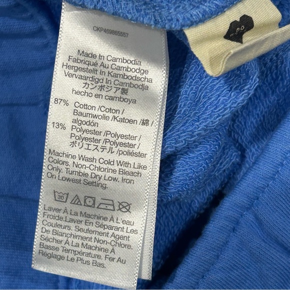 Madewell MWL Blue Terry Drawstring Sweat Shorts Size L Lounge Cotton Blend - Picture 5 of 7